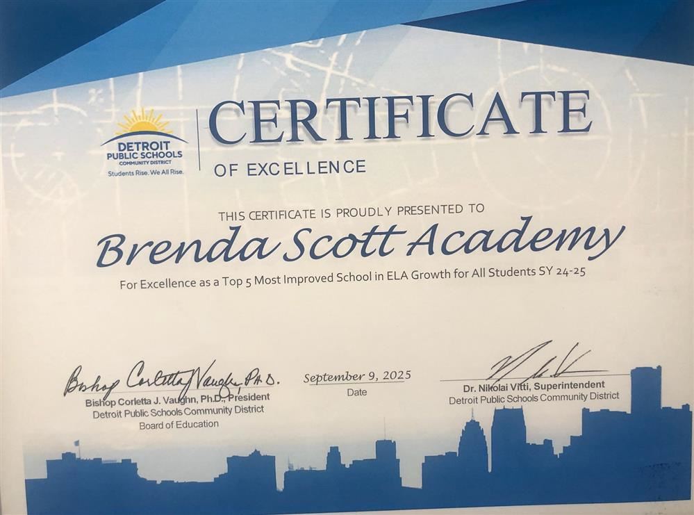  ELA award for growth certificate
