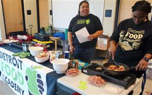 Detroit Food Academy cooking for students