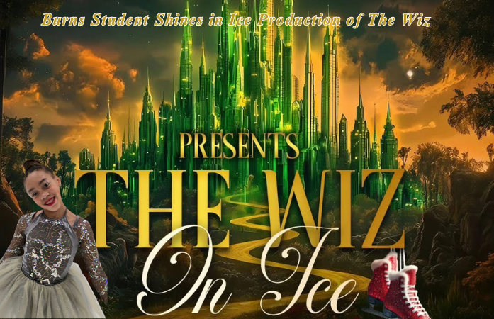  A flyer of the Wiz on ice with a young girl in a white dress to the left.
