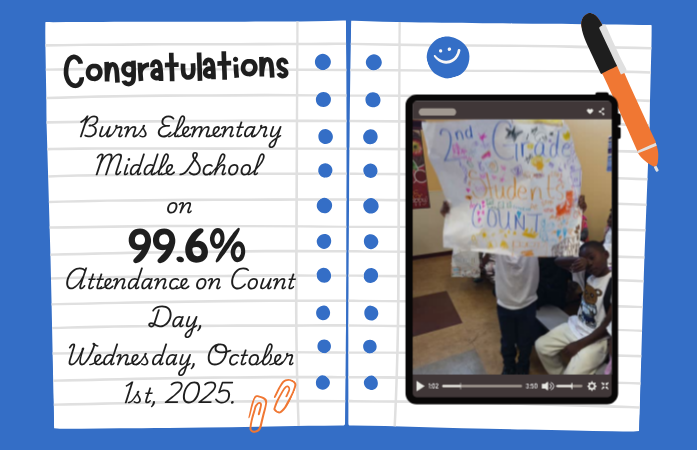  Count day sentence in a student holding up a poster with writing on it.