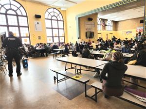 Students listen to speaker