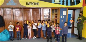 Kindergartens  wait to shop at the PBIS store