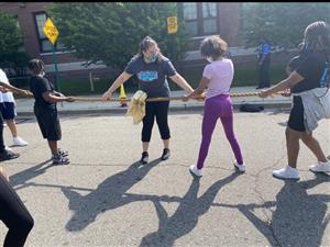 City Year and students play games