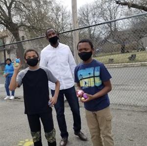 Mr. Henry and students 
