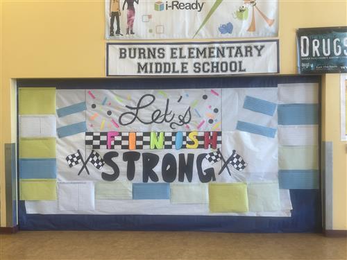 Lets finish strong wall with attendance charts