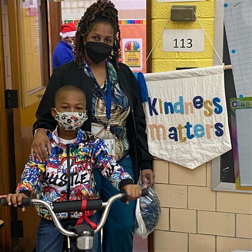 kid with a new bike