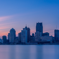 Detroit skyline button background