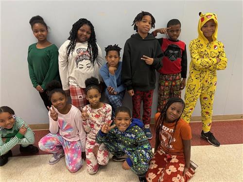students wearing pajamas