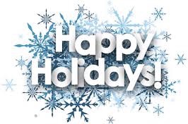  Happy Holidays with blue and white snowflake backgrounds