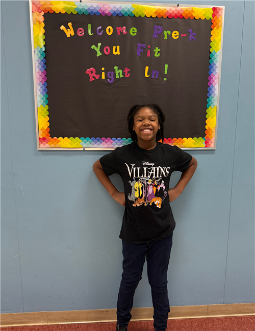teen girl wearing disney villians shirt