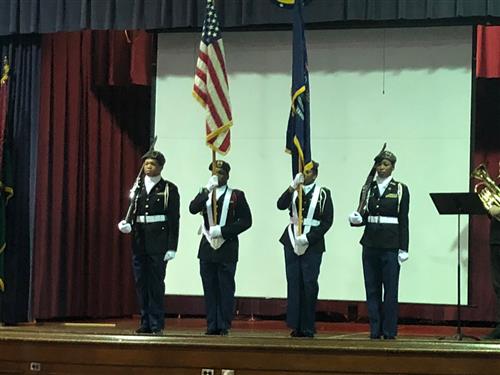 JROTC and American flags 