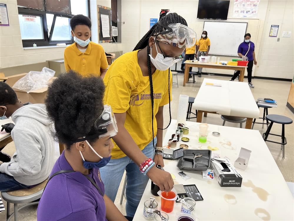  Students making candles