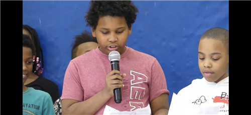 Boy with microphone