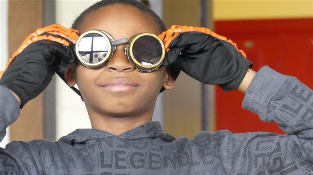  Male student with goggles