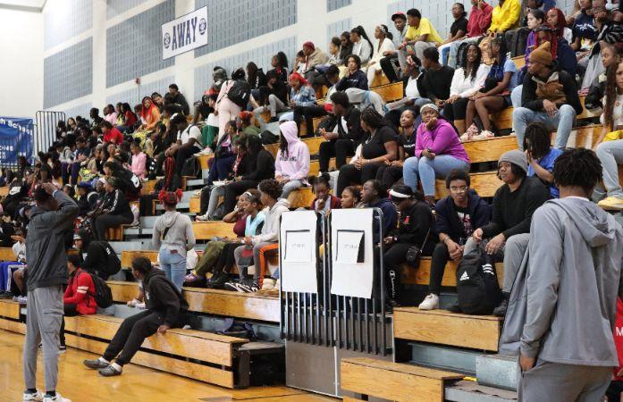  A crowd of students in the gym
