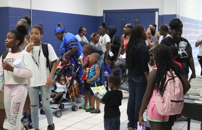  A families attending the "Back-to-School Bash