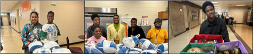 Students dropping off turkey