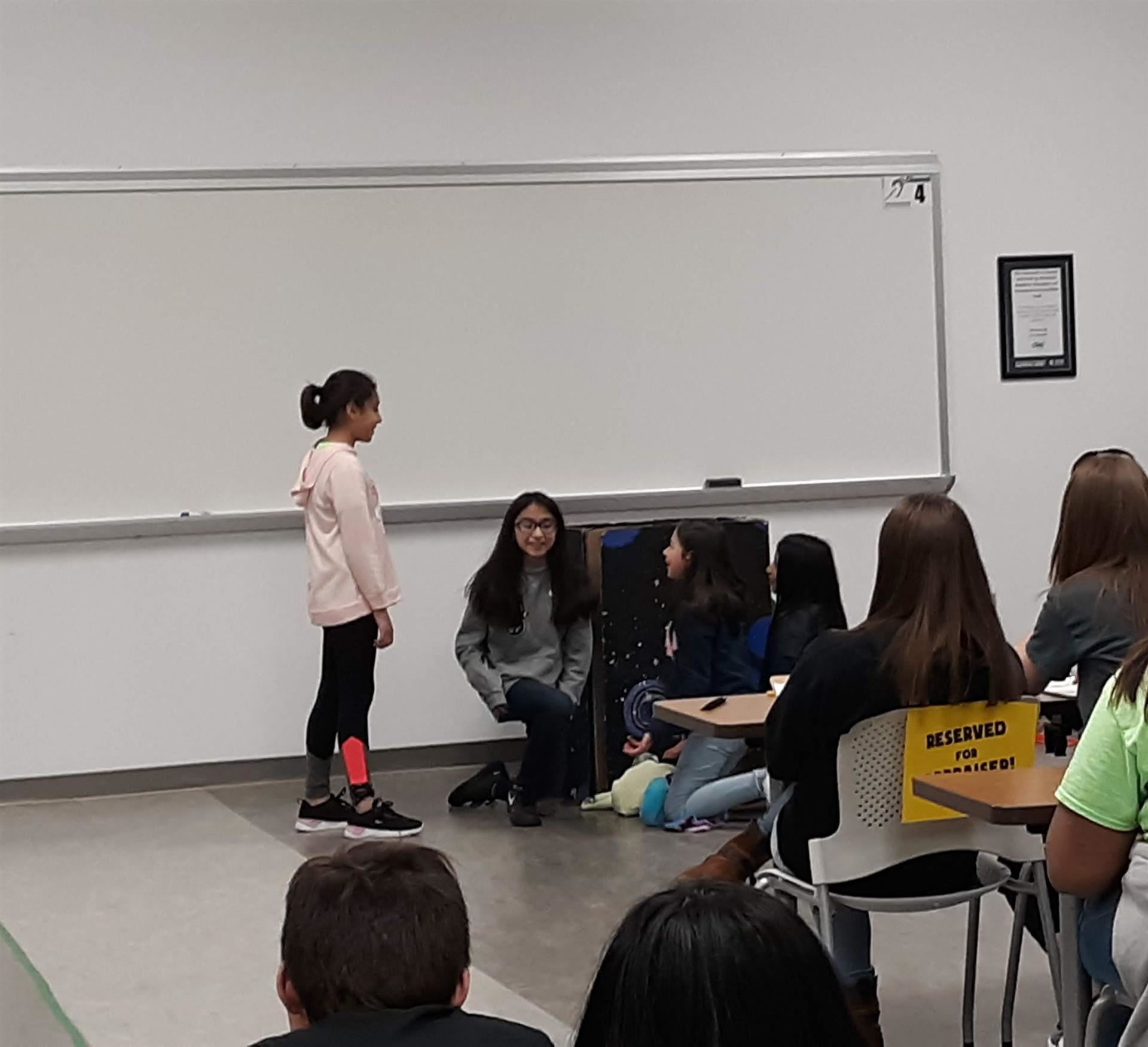 The Diamond Stars performing their skit.  