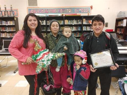 Ms.Escamilla and the Murillo family, winners of the tamale making contest 