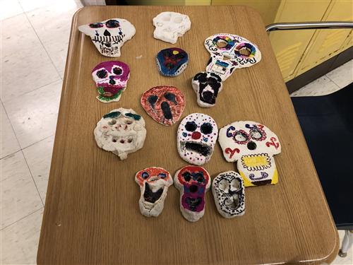 clay skulls 