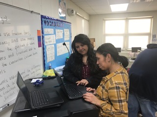  Principal Escamilla showing parent how to access student data on iReady