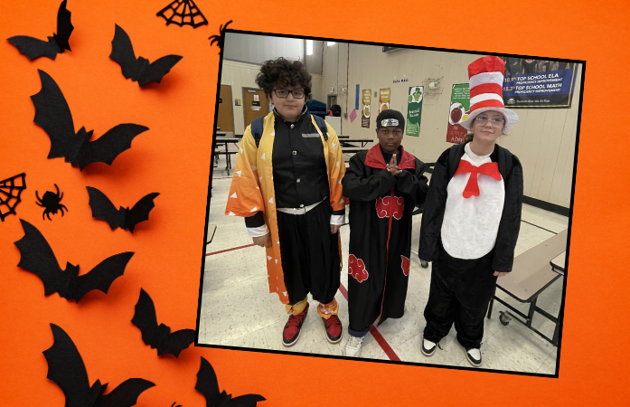  students in costumes