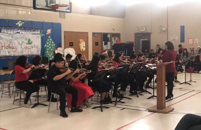  students performing their music program