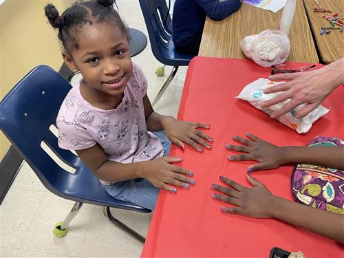 students enjoying arts and crafts