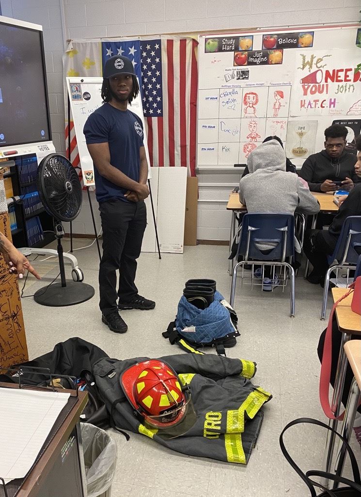  Detroit Firefighter at career day 