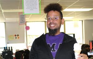 Teacher eating ice cream