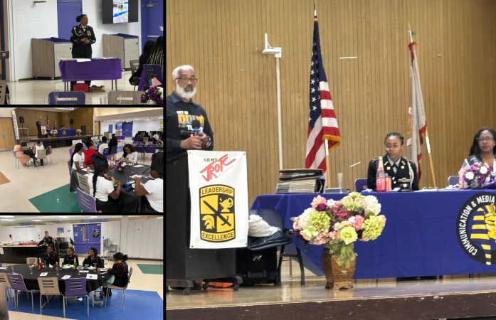  Students and speaker at JROTC dinner