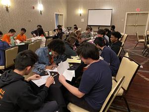 Students at academics games tournament.