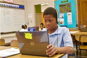Student at computer