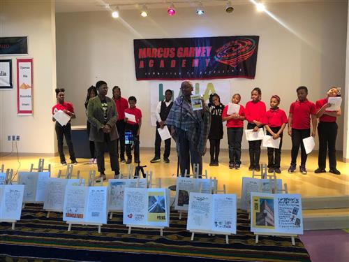Students presenting their books