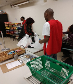 a customer checking out