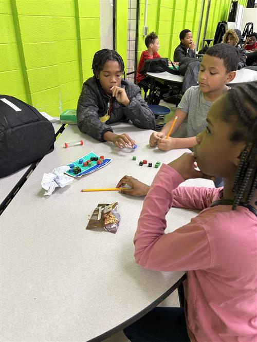 Students practicing for Academic Games tournament