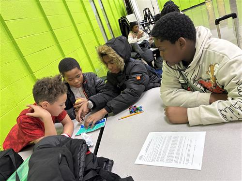 Students practicing for Academic Games tournament