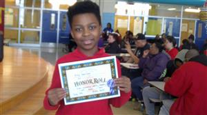 student receiving award