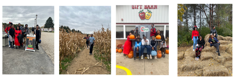 students at apple orchard