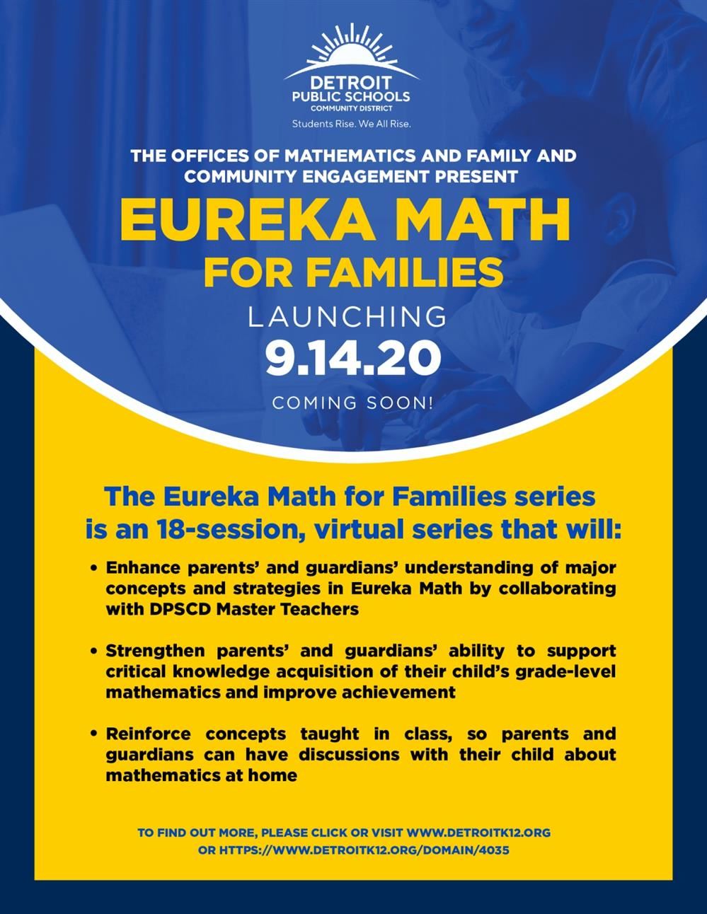  Flyer for Eureka Math Online Training Sessions