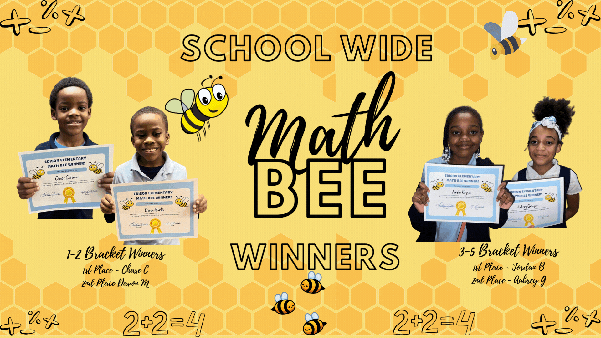  Math Bee Winners