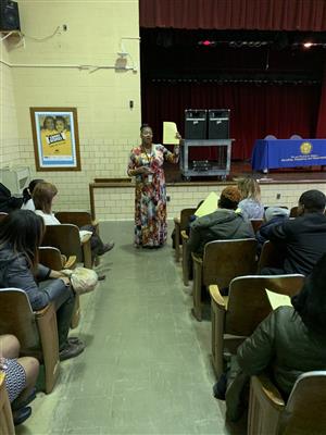 Principal Speaking to parents 