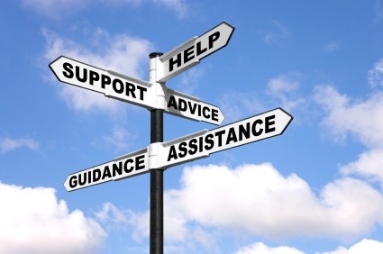  Sign showing support services for student