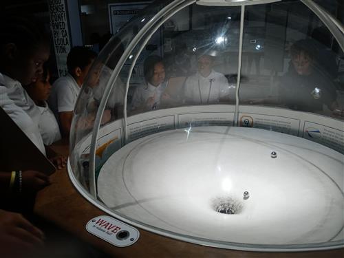 students at the museum