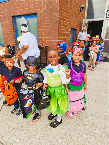students trick or treating