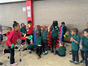 Kids playing connect four