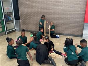 Kids playing Jenga