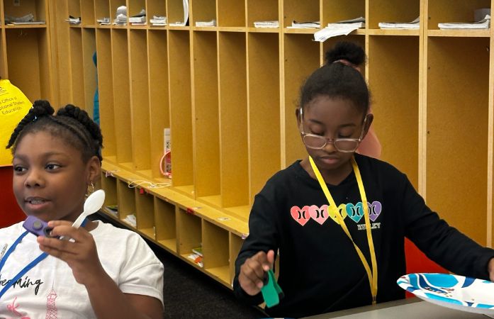  students doing activity