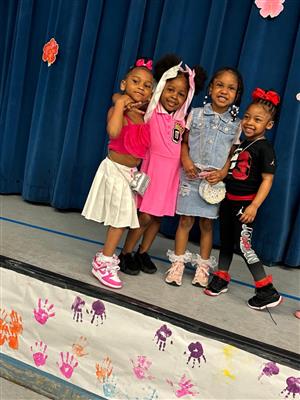  Little girls dressed in their fashion show outfits