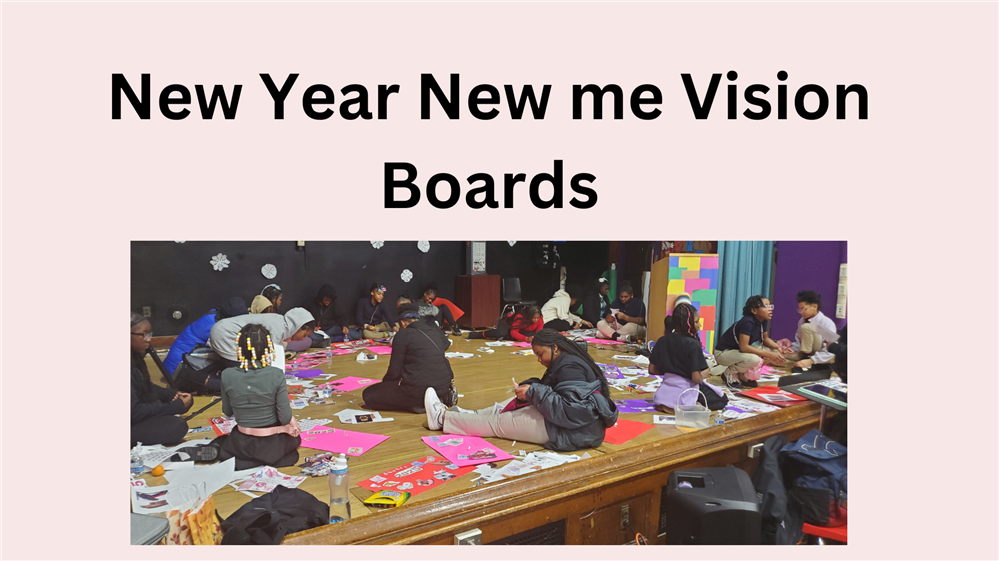 Students are sitting down making boards 